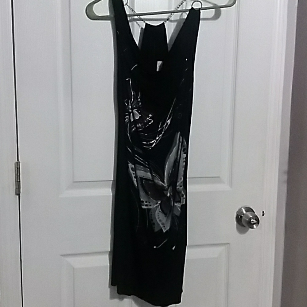 Black and silver mini party dress